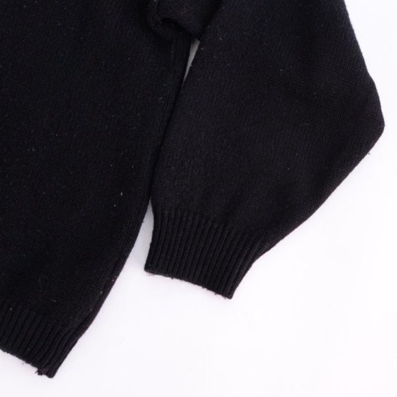 80% Lambswool Black Crewneck Peachy Bow & Floral Design Sweater Med - Picture 7 of 10